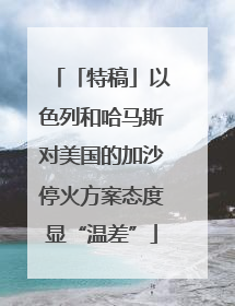 「特稿」以色列和哈马斯对美国的加沙停火方案态度显“温差”