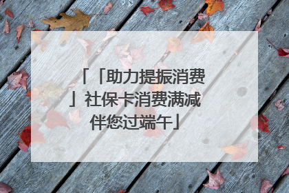 「助力提振消费」社保卡消费满减伴您过端午
