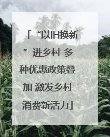 “以旧换新”进乡村 多种优惠政策叠加 激发乡村消费新活力