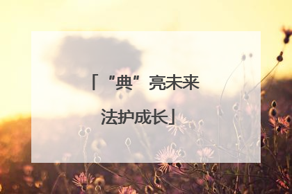 “典”亮未来 法护成长