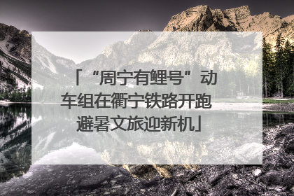 “周宁有鲤号”动车组在衢宁铁路开跑 避暑文旅迎新机