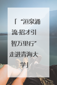 “洹泉涌流·招才引智万里行”走进青海大学