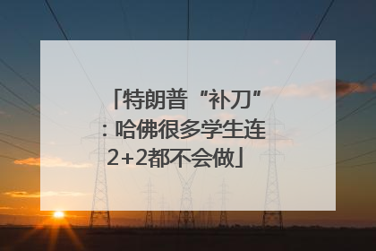 特朗普“补刀”：哈佛很多学生连2+2都不会做