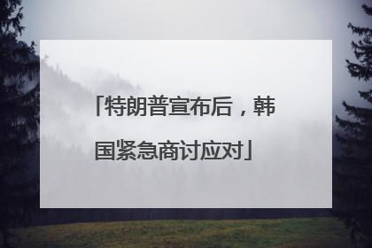 特朗普宣布后,韩国紧急商讨应对