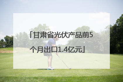 甘肃省光伏产品前5个月出口1.4亿元