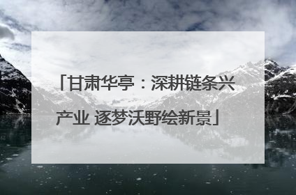 甘肃华亭：深耕链条兴产业 逐梦沃野绘新景