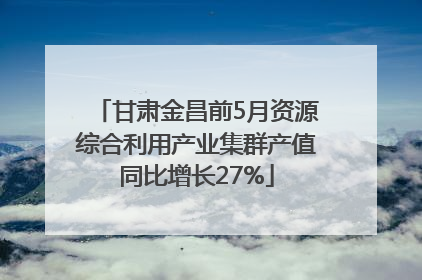 甘肃金昌前5月资源综合利用产业集群产值同比增长27%