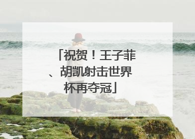 祝贺！王子菲、胡凯射击世界杯再夺冠