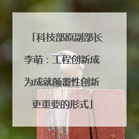 科技部原副部长李萌：工程创新成为成就颠覆性创新更重要的形式