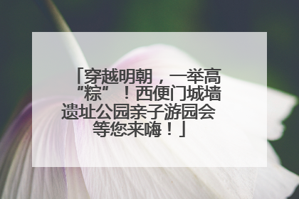 穿越明朝，一举高“粽”！西便门城墙遗址公园亲子游园会等您来嗨！