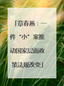 章春燕：一件“小”案推动国家层面政策法规改变
