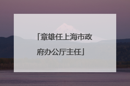 章雄任上海市政府办公厅主任