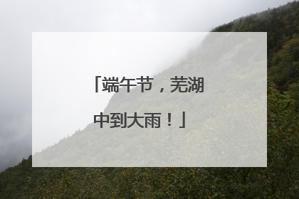 端午节，芜湖中到大雨！