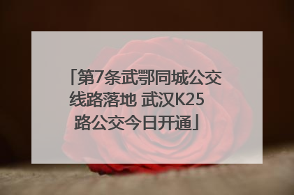 第7条武鄂同城公交线路落地 武汉K25路公交今日开通