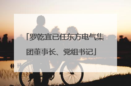 罗乾宜已任东方电气集团董事长、党组书记