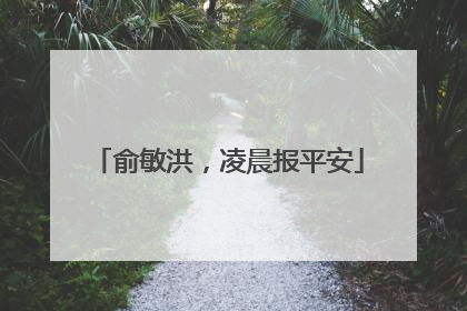 俞敏洪，凌晨报平安