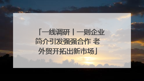 一线调研丨一则企业简介引发强强合作 老外贸开拓出新市场