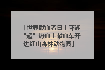 世界献血者日丨环湖“超”热血！献血车开进红山森林动物园