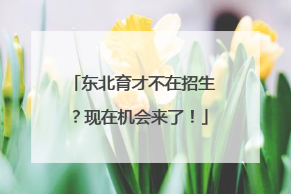 东北育才不在招生？现在机会来了！