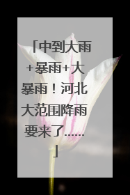 中到大雨+暴雨+大暴雨！河北大范围降雨要来了……
