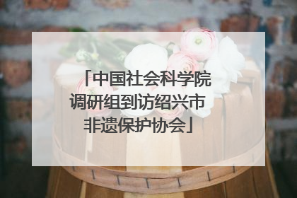 中国社会科学院调研组到访绍兴市非遗保护协会