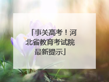 事关高考！河北省教育考试院最新提示