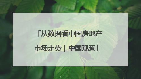 从数据看中国房地产市场走势｜中国观察