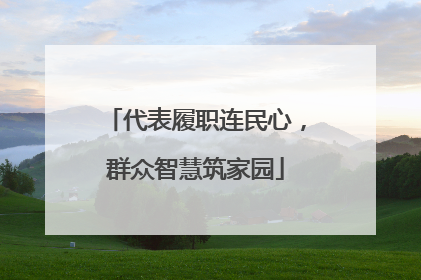 代表履职连民心，群众智慧筑家园