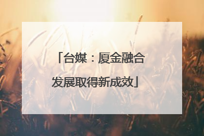 台媒：厦金融合发展取得新成效