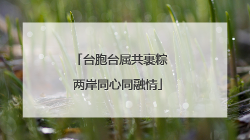 台胞台属共裹粽 两岸同心同融情