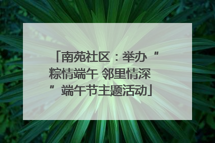 南苑社区：举办“粽情端午 邻里情深”端午节主题活动
