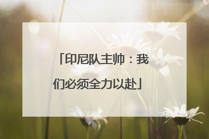 印尼队主帅：我们必须全力以赴