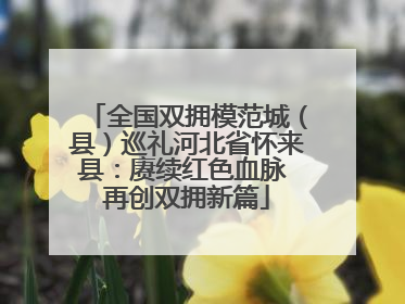 全国双拥模范城（县）巡礼河北省怀来县：赓续红色血脉 再创双拥新篇