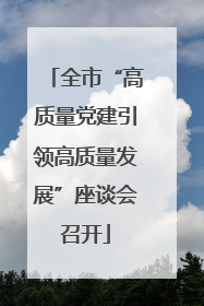 全市“高质量党建引领高质量发展”座谈会召开