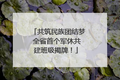 共筑民族团结梦 全省首个军休共建班级揭牌！