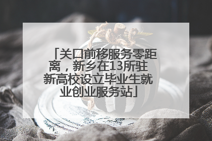 关口前移服务零距离，新乡在13所驻新高校设立毕业生就业创业服务站