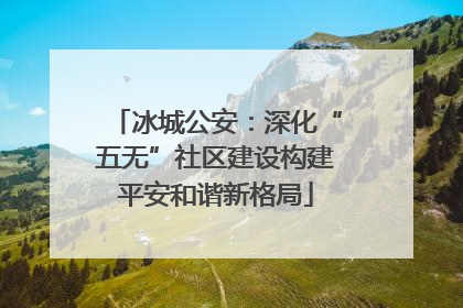 冰城公安：深化“五无”社区建设构建平安和谐新格局