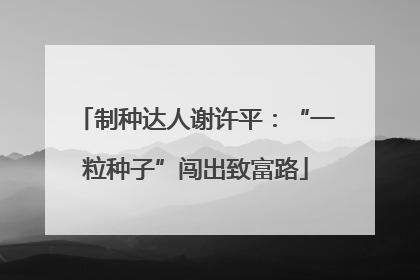 制种达人谢许平：“一粒种子”闯出致富路