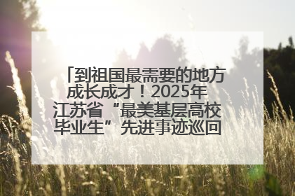 到祖国最需要的地方成长成才！2025年江苏省“最美基层高校毕业生”先进事迹巡回宣讲会在宁启动