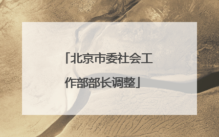 北京市委社会工作部部长调整