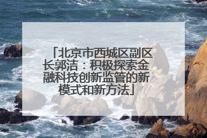 北京市西城区副区长郭洁：积极探索金融科技创新监管的新模式和新方法