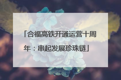 合福高铁开通运营十周年：串起发展珍珠链