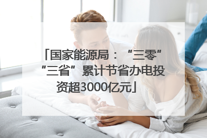 国家能源局：“三零”“三省”累计节省办电投资超3000亿元