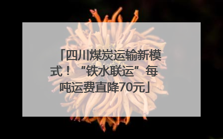 四川煤炭运输新模式！“铁水联运”每吨运费直降70元
