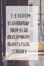 土耳其外长访俄斡旋 俄外长说愿在伊斯坦布尔与乌克兰再谈