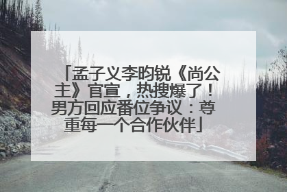 孟子义李昀锐《尚公主》官宣，热搜爆了！男方回应番位争议：尊重每一个合作伙伴