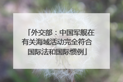 外交部：中国军舰在有关海域活动完全符合国际法和国际惯例