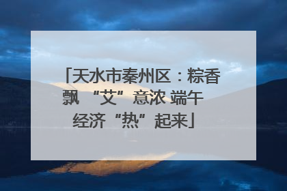 天水市秦州区：粽香飘 “艾”意浓 端午经济“热”起来