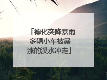 德化突降暴雨 多辆小车被暴涨的溪水冲走