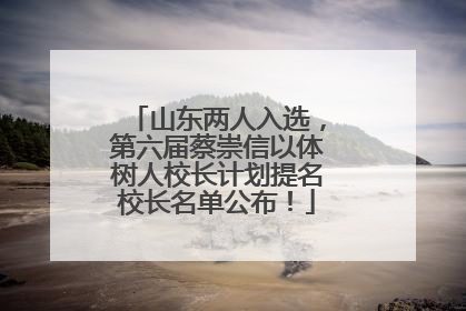 山东两人入选，第六届蔡崇信以体树人校长计划提名校长名单公布！